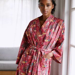 Printfresh X Anthropologie Long Fox Robe, Size Small/Medium